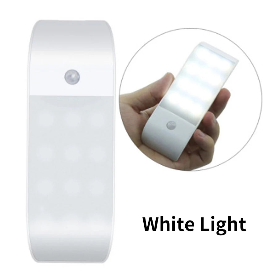 12LED Night Light Motion Sensor Rechargeable USB LED Lamp for Corridor Bathroom Closet Kitchen Under Cabinet High Brightness