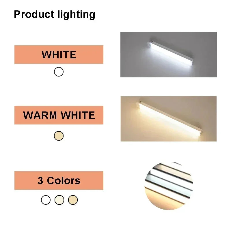 LED Motion Sensor Light Wireless LED Night Light Type-C Rechargeable Light Cabinet Wardrobe Lamp Staircase Backlight For Kitchen