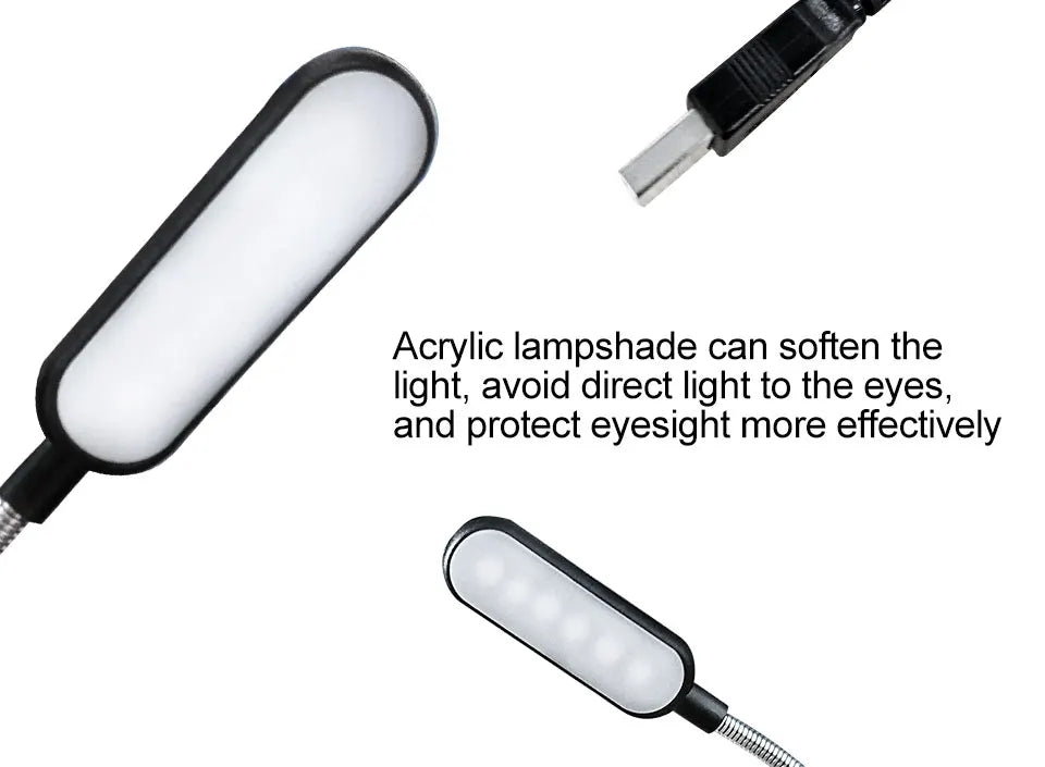 HOMEFISH 1PC Mini USB LED Light Book Light Flexible Reading Lamp Portable Night Light For Power Bank Laptop Notebook PC Computer