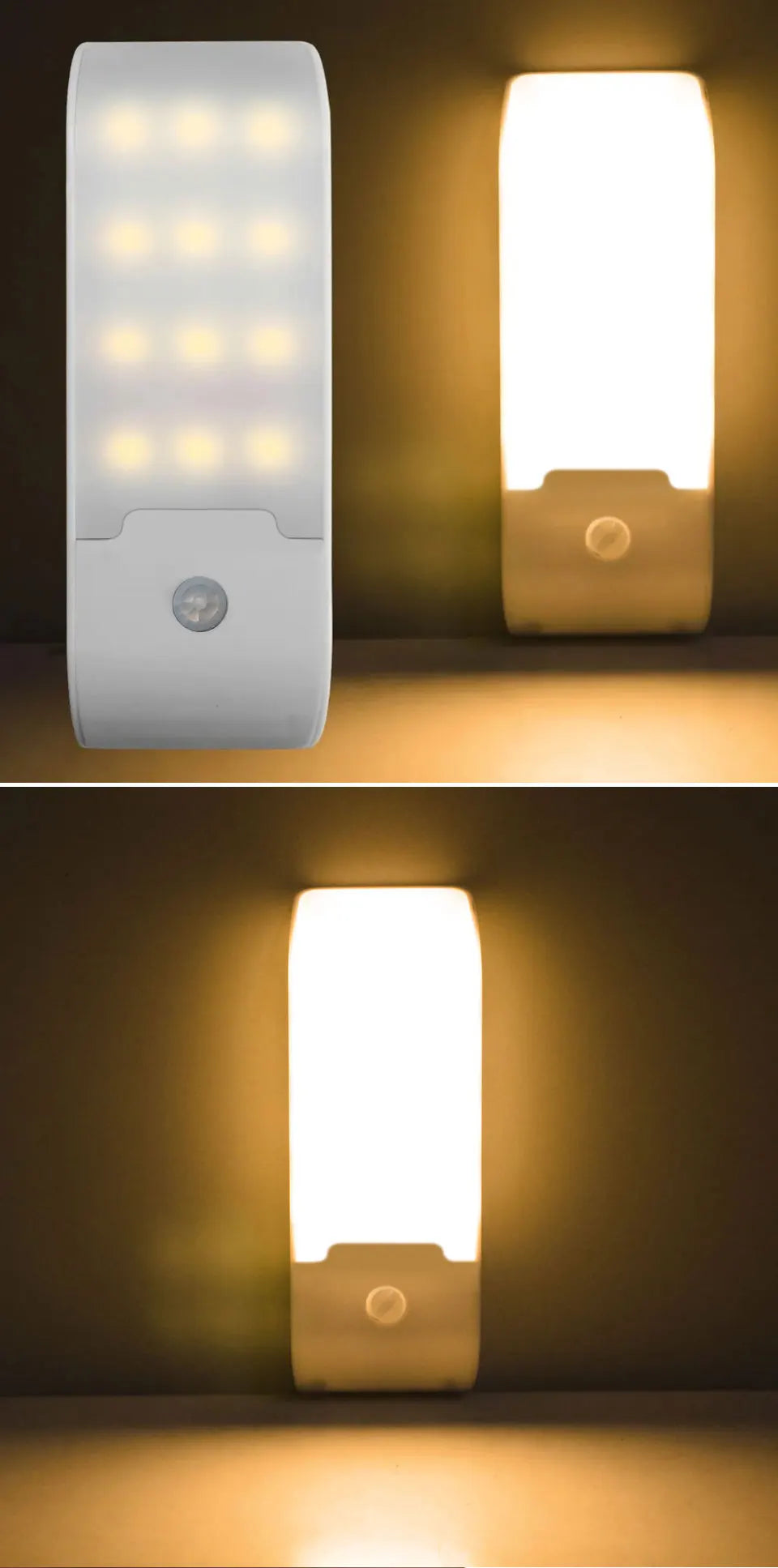 12LED Night Light Motion Sensor Rechargeable USB LED Lamp for Corridor Bathroom Closet Kitchen Under Cabinet High Brightness