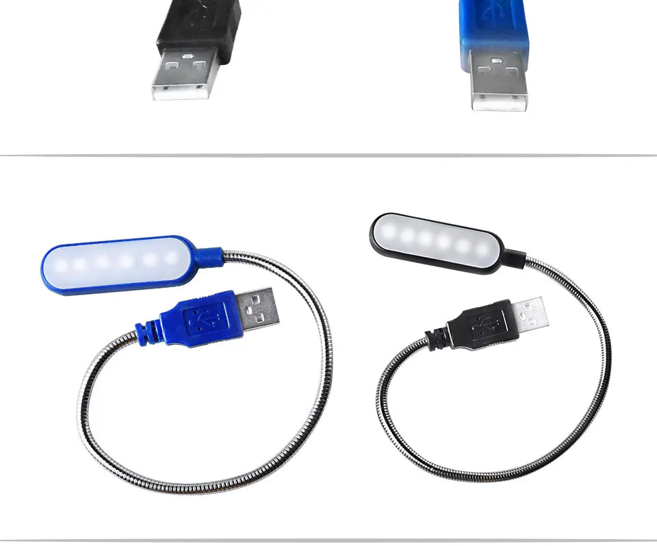 HOMEFISH 1PC Mini USB LED Light Book Light Flexible Reading Lamp Portable Night Light For Power Bank Laptop Notebook PC Computer